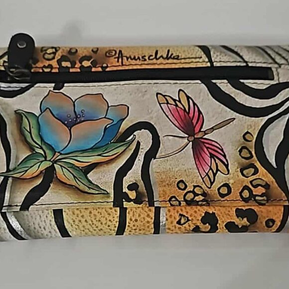 Anuschka Lotus & Dragonfly Wallet - Picture 2 of 4